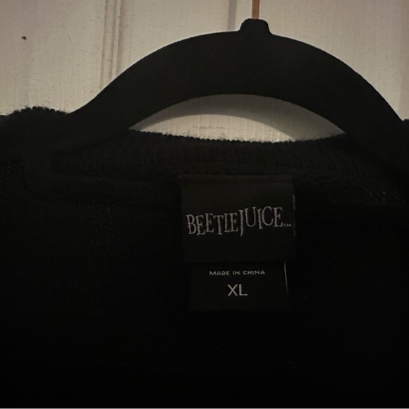 Beetlejuice Black Embroidered Open-Front Cardigan - Picture 6 of 8